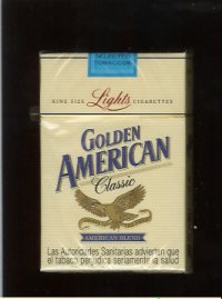 Golden American Classic Lights cigarettes hard box