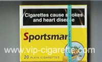 Sportsman Cigarettes yellow wide flat hard box
