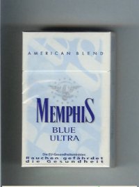 Memphis Blue Ultra American Blend cigarettes hard box