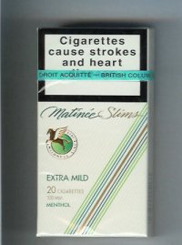Matinee Slims Extra Mild 20 cigarettes 100s Menthol hard box