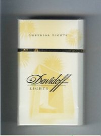 Davidoff 100s cigarettes Lights collection design Superior Lights hard box