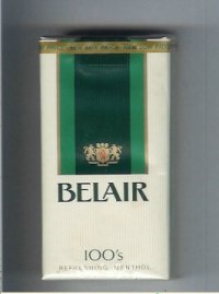 Belair 100s Menthol cigarettes soft box