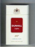 Dunhill Lights Charcoal Filter 100s white and red cigarettes hard box