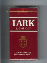 Lark Light 100s Richly Rewarding red Cigarettes soft box