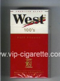 West 'R' 100s Full Flavor American Blend cigarettes hard box