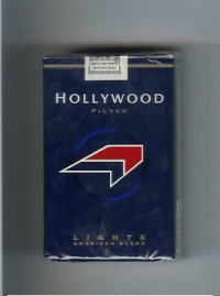 Hollywood Filter Lights American Blend blue and red and black cigarettes soft box