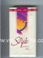 Style Lights 100s cigarettes soft box