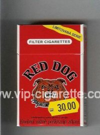 Red Dog cigarettes red hard box