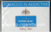 Satin Leaf Ultra Mild 30 cigarettes wide flat hard box