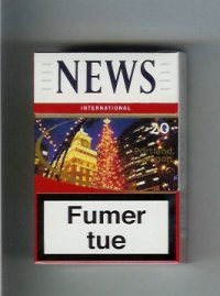 News International 20 white and red cigarettes hard box