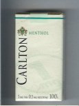 Carlton Menthol Filter 100's cigarettes soft box Carlton Menthol Filter 100's cigarettes soft box