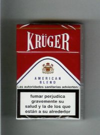 Kruger American Blend white and red cigarettes hard box
