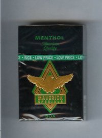 Maverick Specials Menthol black and gold and green cigarettes hard box