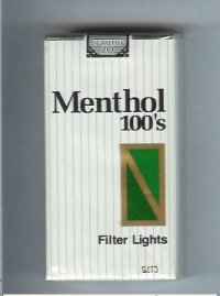 Menthol 100s Filter Lights cigarettes soft box