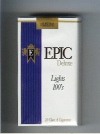 Epic Deluxe Lights 100s white cigarettes soft box