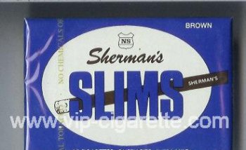 Sherman\'s Slims Brown wide flat hard box Cigarettes