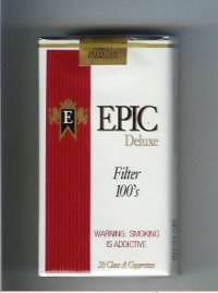 Epic Deluxe Filter 100s white cigarettes soft box