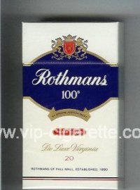 Rothmans 100s Filter Tipped By Special Appointment cigarettes hard box