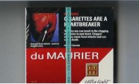 Du Maurier Ultra Light cigarettes wide flat hard box