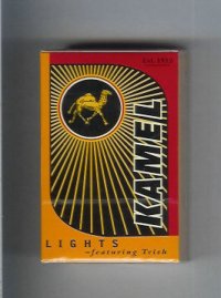 Kamel Lights featuring Trish cigarettes hard box
