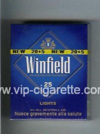 Winfield Lights An Australian Favourite 25 Cigarettes blue hard box