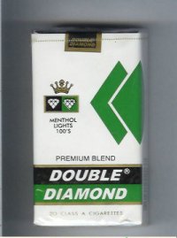 Double Diamond Premium Blend Menthol Lights 100s cigarettes soft box