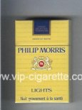 Philip Morris Lights American Blend yellow cigarettes hard box Philip Morris Lights American Blend yellow cigarettes hard box
