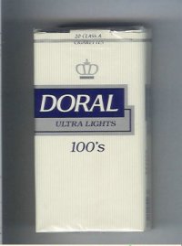 Doral Ultra Lights 100s cigarettes soft box