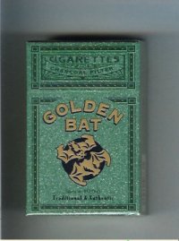 Golden Bat green cigarettes hard box