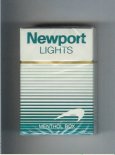 Newport Lights Menthol white and green cigarettes hard box Newport Lights Menthol white and green cigarettes hard box