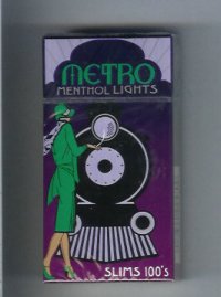 Metro Menthol Lights Slims 100s cigarettes hard box