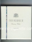 Treasurer Luxury White 100s cigarettes wide flat hard box