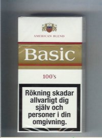 Basic Gold 100s cigarettes hard box
