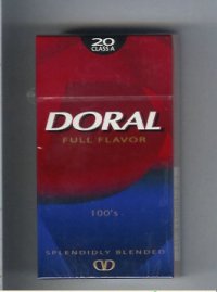 Doral Splendidly Blended Full Flavor 100s cigarettes hard box