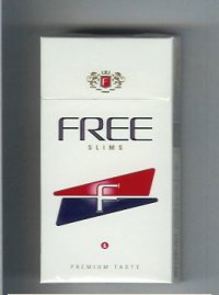 Free Slims F '6' Premium Taste 100s white and black and red Cigarettes hard box