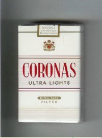 Coronas Ultra Lights king size filter cigarettes