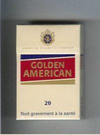 Golden American 20 yellow and red cigarettes hard box