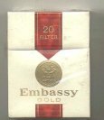 Embassy Gold cigarettes hard box