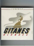 Gitanes Blondes Legeres white and grey cigarettes wide flat hard box Gitanes Blondes Legeres white and grey cigarettes wide flat hard box