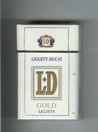 LD Liggett-Ducat Gold Lights white cigarettes hard box