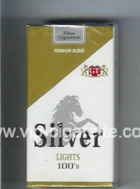 Silver Lights 100s Premium Blend cigarettes soft box
