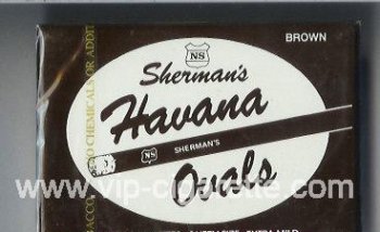 Sherman\'s Havana Ovals Brown Cigarettes wide flat hard box