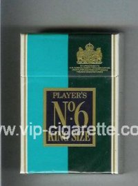Player's No 6 light blue and green and white cigarettes hard box