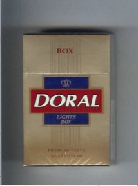 Doral Premium Taste Guaranteed Lights cigarettes hard box Doral Premium Taste Guaranteed Lights cigarettes hard box