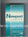 Newport Lights Menthol green and white 100s cigarettes hard box