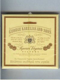 George Karelias And Sons Superior Virginia Filters cigarettes wide flat hard box