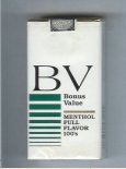 BV Bonus Value Menthol 100s cigarettes Full Flavor USA