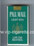 Pall Mall Light Menthol 100s cigarettes soft box Pall Mall Light Menthol 100s cigarettes soft box
