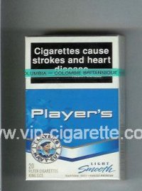 Player's Navy Cut Smooth Light blue and white cigarettes hard box