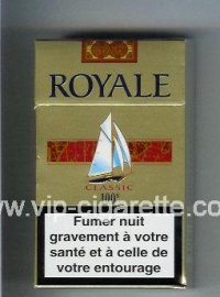 Royale Classic 100s cigarettes gold and red hard box